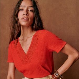 NWOT Sezane Cassiopee Shirt in Corail - Small